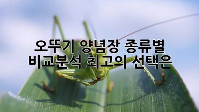 오뚜기 양념장 종류별 비교분석: 최고의 선택은?